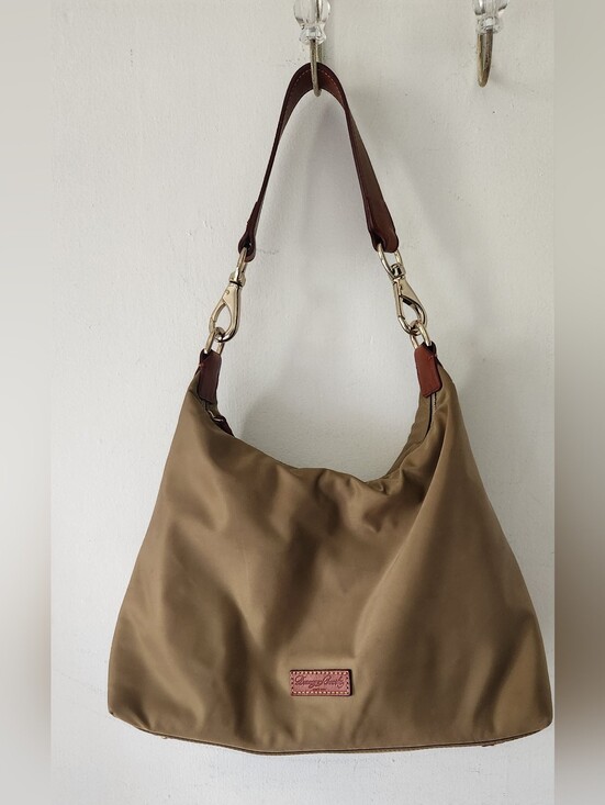 Dooney & Bourke Handbags - Dooney & Bourke Tan Shoulder Bag with Brown Strap